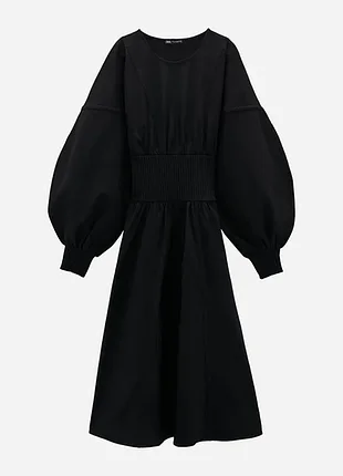 Платье zara черная повседневный стейч джинс люкс качество тренд