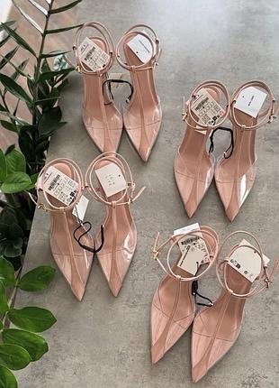 Туфлі zara босоніжки прозорі, нова лімітована колекція, лодочки