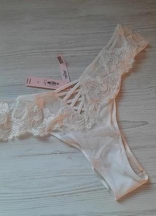 Свадебные трусики бразилианы l victoria's secret оригинал dream angels большого размера утро невесты xl цвет айвори