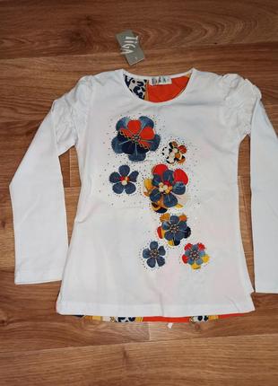 Блуза кофта реглан на девочку рост 122