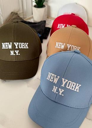 Детская кепка 1 2 3 года new york хаки красный беж синий белый