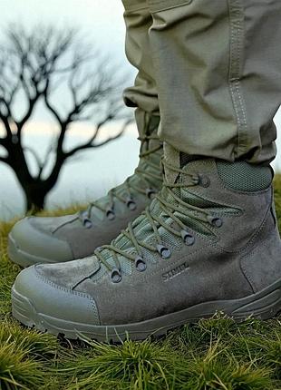 Военные мужские зимние берцы из кожи. 39-47р олива. прочные и удобные! stzm-1047