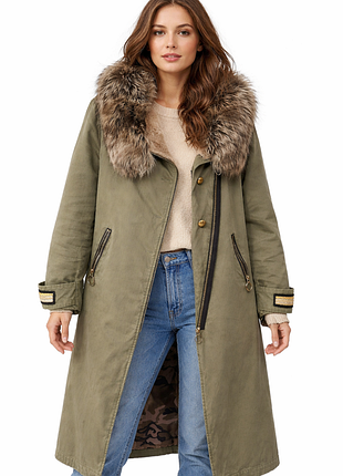 Ексклюзивна парка-пальто pinko з хутром та мілітарі-шиком