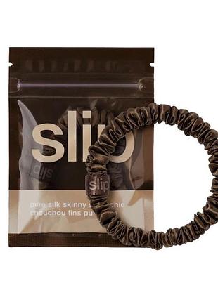 Шовкова резинка для волосся slip dark brown
