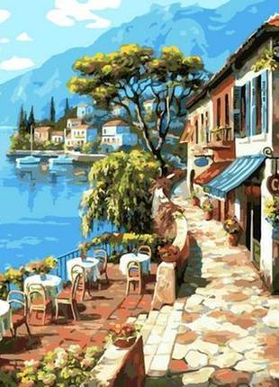 Картина по номерам прогулка вдоль моря море браш