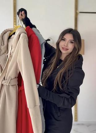 Кардиган кардиган женский с поясом цвет черный беж серый красный