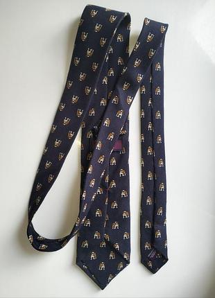 Синя краватка галстук з принтом собаки charles tyrwhitt