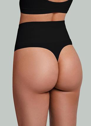 Бесшовные трусы стринги с легкой коррекцией string shapewear black
