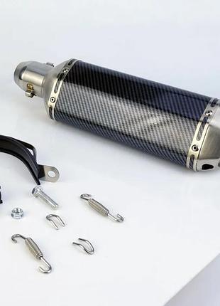 Akrapovic карбоновий вихлоп прямотковий глушник мото прямоток для мотоциклу 37 см діаметр 38/51 мм