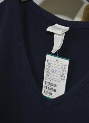 Xs/s h&m фирменный новый трикотажный топ базовая футболка с v-вырезом10 фото