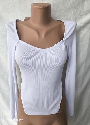 Лонгслив женский в рубчик