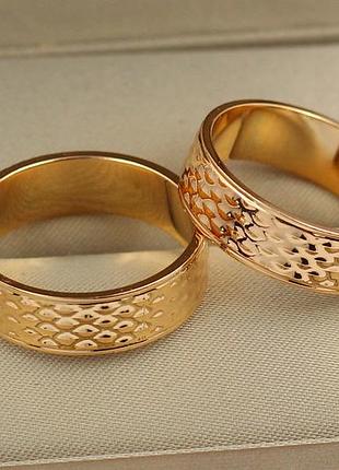Обручальное кольцо xuping jewelry граненая американка 6 мм р 17,18,19 золотистое love-shopping