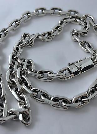 Серебряная мужская цепь "якорь" с замком коробка 100грамм