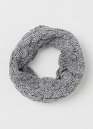 H&m фирменный шарф - труба снуд вязанный косы