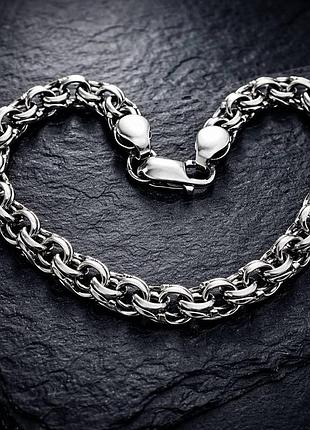 Серебряный браслет "бисмарк" 22.5