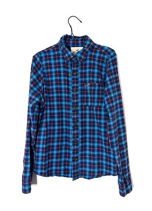 Рубашка в клетку из плотного материала hollister