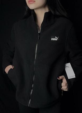 Светр puma black full-zip fleece jacket