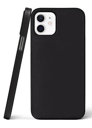 Матовий тонкий чохол на iphone 12 чорний