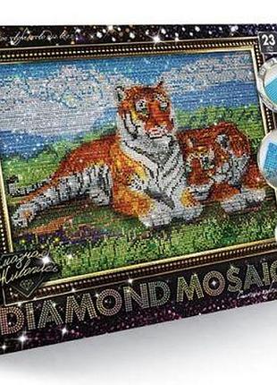 Алмазний живопис "diamond mosaic", "тігри"