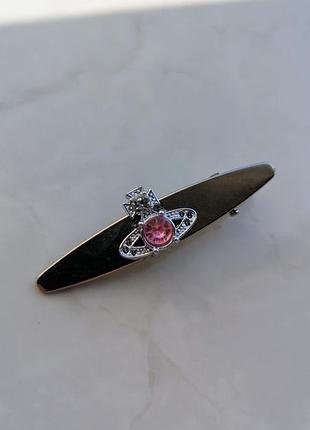 Заколка vivienne pink crystal