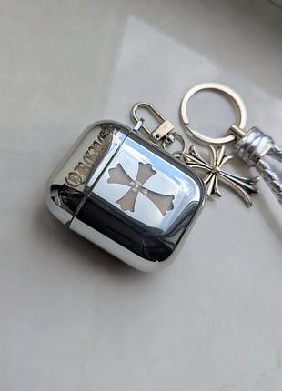 Чохол air pods 1/2 chrome hearts silver