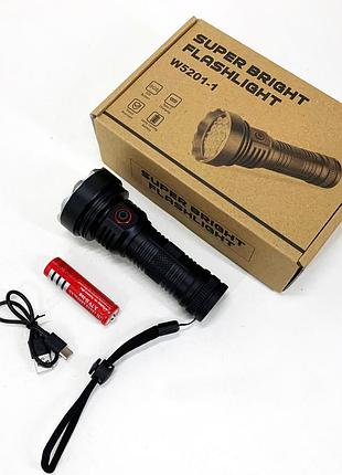Мощный светодиодный карманный фонарик w5201-1-19, ручной фонарик cob, тактичный фонарь ручной ry-95