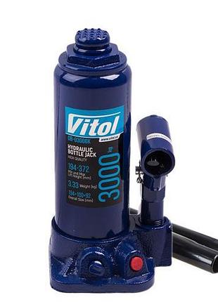 Домкрат гидравлический телескоп 3т в коробке 194 – 372 мм 3,33 кг vitol db-03006