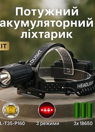 Фонарь на голову аккумуляторный светодиодный мощный, налобные фонари для активных людей oy-43