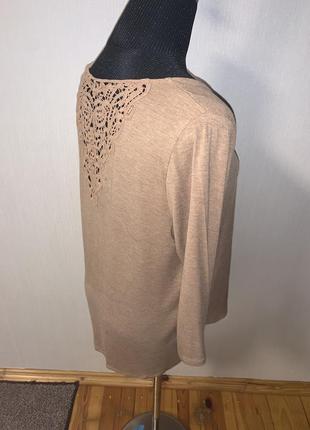 Бежевая кофта с кружевом на спинке ❤️100% вискоза