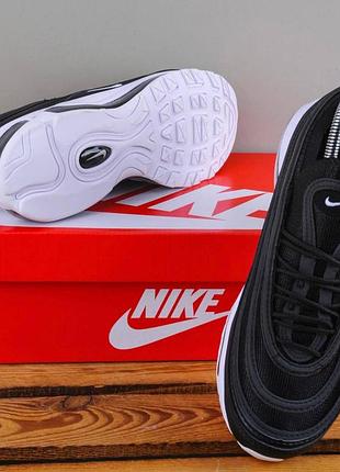 Кросівки nike air max 97 чорні з білою підошвою, 41 розмір