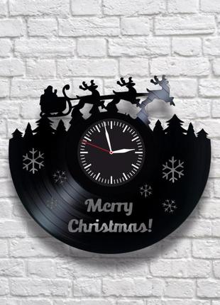 "merry christmas" - настінні годинники з вінілових платівок. унікальний подарунок! у наявності!