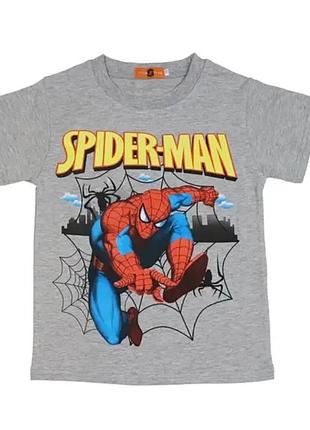 Детская футболка spider-man 120 см серая