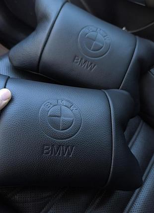 Подушка на подголовник в машину премиум bmw бмв, подушки для машини, подушка для шеи мягкая авто sc-16