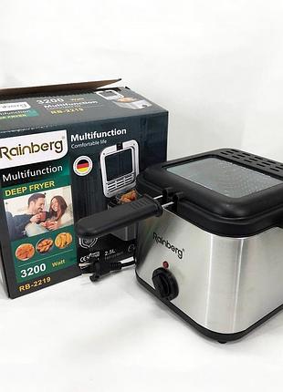 Фритюрница для дома rainberg rb-2219 с терморегулятором и съемной чашей электрофритюрница мини фритюрница kr-66