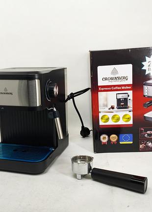 Эспрессо кофемашина crownberg cb-1570 1200 вт с рабочим давлением 20 бар и функцией приготовления 2 чашок ma-32