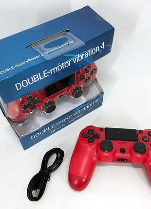 Джойстик doubleshock для ps 4, бездротовий ігровий геймпад ps4/pc акумуляторний джойстик. колір: червоний ot-81