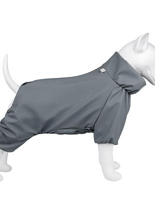Дощовик для собак waudog clothes, водонепроникний, xs30, в 43-45 см, с 27-30 см, сірий