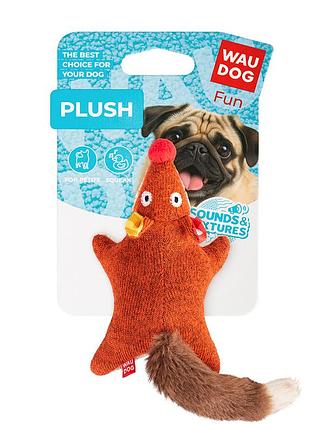Игрушка для собак waudog fun plush лиса, трикотаж, ш 4 см, д 14 см, s