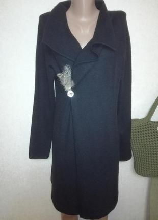 Эффектный черный шерстяной кардиган модного швейцарского бренда turnover, р.м3 фото