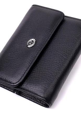 Симпатичный женский кошелек с монетницей из натуральной кожи st leather 19481 черный