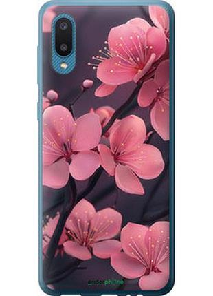 Чехол на samsung galaxy a02 a022g пурпурная сакура "6075u-2260-2448"