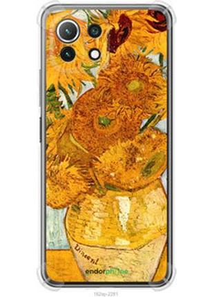 Чехол на xiaomi mi 11 lite винсент ван гог. подсолнухи "162sp-2281-2448"