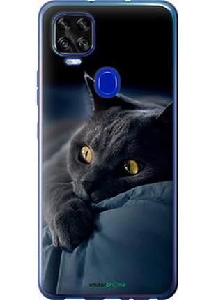 Чехол на zte blade v2020 дымчатый кот "825u-2529-2448"