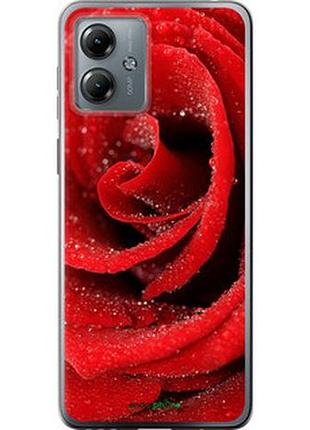 Чехол на motorola moto g14 красная роза "529u-3197-2448"