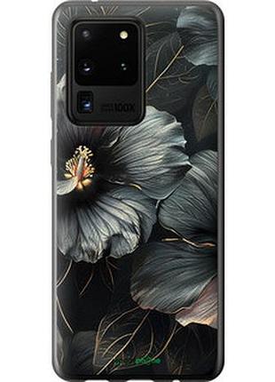 Чехол на samsung galaxy s20 ultra черные цветы "6031t-1831-2448"
