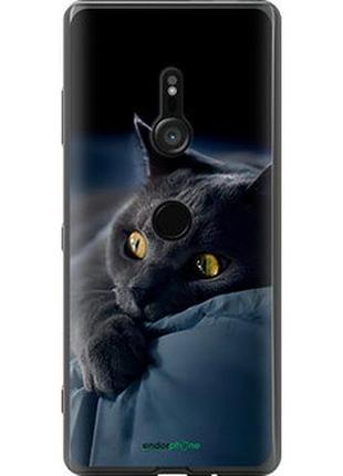 Чехол на sony xperia xz3 h9436 дымчатый кот "825u-1540-2448"