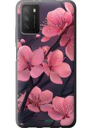 Чохол на xiaomi poco m3 пурпурова сакура "6075u-2200-2448"