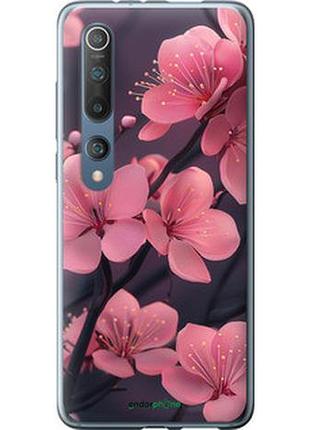 Чехол на xiaomi mi 10 pro пурпурная сакура "6075t-1870-2448"