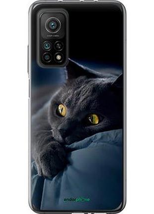 Чехол на xiaomi mi 10t pro дымчатый кот "825u-2679-2448"