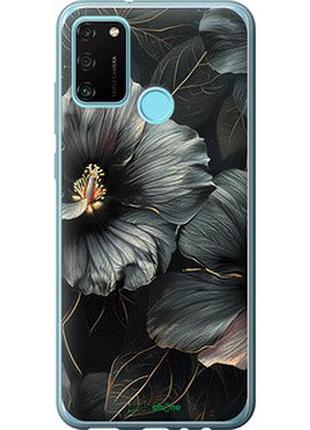 Чохол на huawei honor 9a чорні квіти "6031u-1900-2448"
